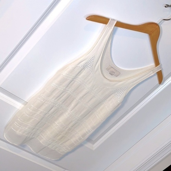 LOFT | Women’s LOFT Warm White Boho Beaded Pattern Tank Top, Size XS - Picture 3 of 6
